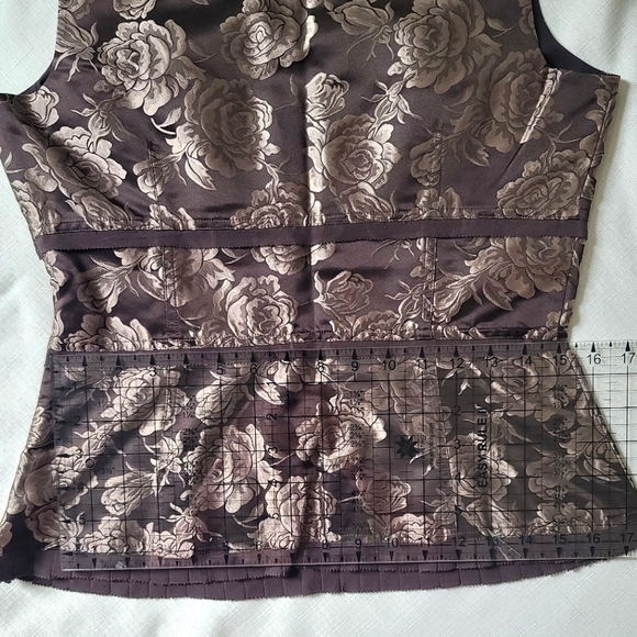 NWOT 100% Silk Vintage Formal Ann Taylor Top & Skirt, Brown, Size: 8 - Picture 7 of 16